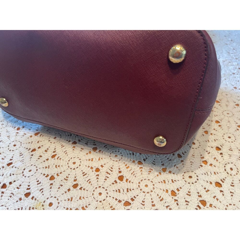 MICHAEL KORS JET SET Travel LARGE SHOULDER TOTE BAG Merlot Burgundy GOLD - Picture 7 of 15